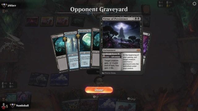 Watch MTG Arena Video Replay - Mono Black by Numbskull VS Grixis Mill by jrkface - Alchemy Ranked