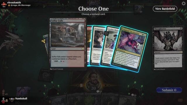 Watch MTG Arena Video Replay - Mono Black Discard by Numbskull VS Enigmatic Fires by elrondsmith - Explorer Traditional Ranked