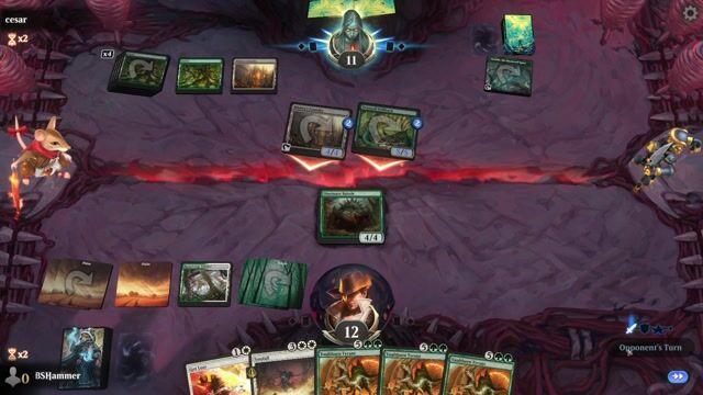 Watch MTG Arena Video Replay - Abzan Surprise by BSHammer VS Mono Green  by cesar - Standard Play