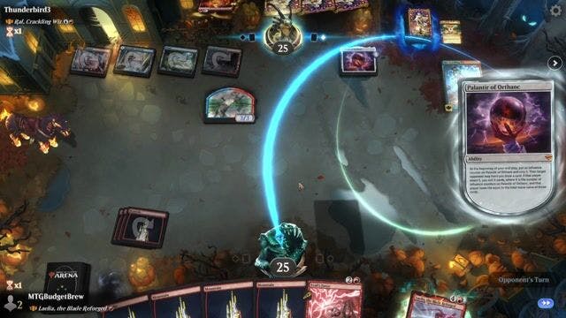 Watch MTG Arena Video Replay - Laelia, the Blade Reforged by MTGBudgetBrew VS Ral, Crackling Wit by Thunderbird3 - Historic Brawl