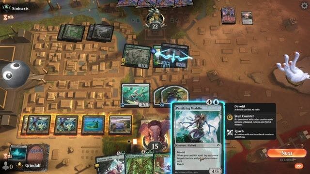 Watch MTG Arena Video Replay - GUW by Grindalf VS BGU by Stoicaxis - Premier Draft Ranked