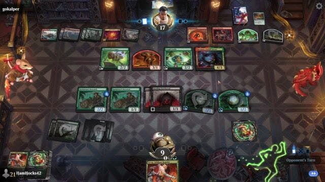 Watch MTG Arena Video Replay - Rogue by HamHocks42 VS Gruul Dinos by gokalper - Standard Challenge Match