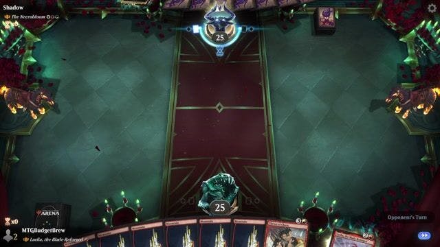 Watch MTG Arena Video Replay - Laelia, the Blade Reforged by MTGBudgetBrew VS The Necrobloom by Shadow - Historic Brawl