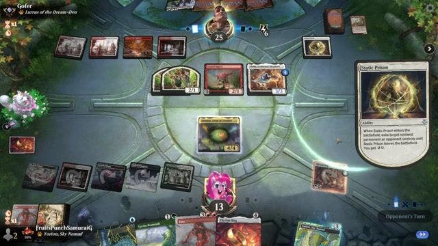 Watch MTG Arena Video Replay - 5 Color Omnath by FruitsPunchSamuraiG VS Rogue by Gofer - Timeless Traditional Ranked