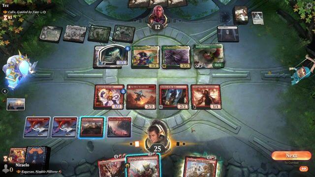 Watch MTG Arena Video Replay - Ragavan, Nimble Pilferer by Niraelo VS Calix, Guided by Fate by Tez - Historic Brawl