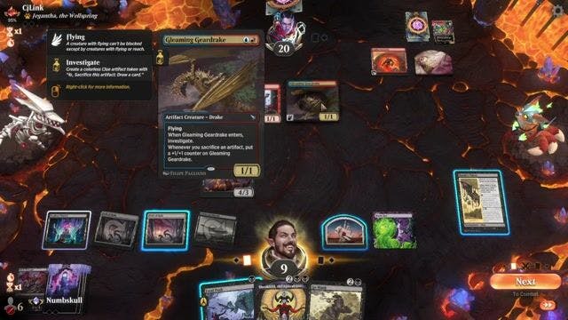 Watch MTG Arena Video Replay - Mono Black Discard by Numbskull VS Izzet Artifacts by CjLink - Explorer Traditional Ranked