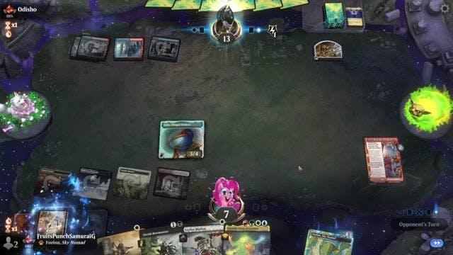 Watch MTG Arena Video Replay - 5 Color Omnath by FruitsPunchSamuraiG VS Izzet Control by Odisho - Timeless Traditional Ranked