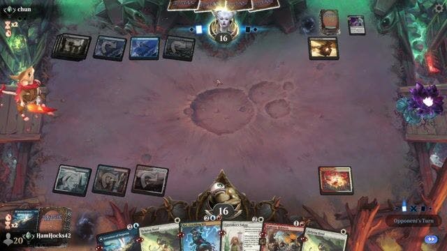 Watch MTG Arena Video Replay - Jeskai Prowess by HamHocks42 VS Dimir Coveted Falcon by chun - Standard Traditional Ranked