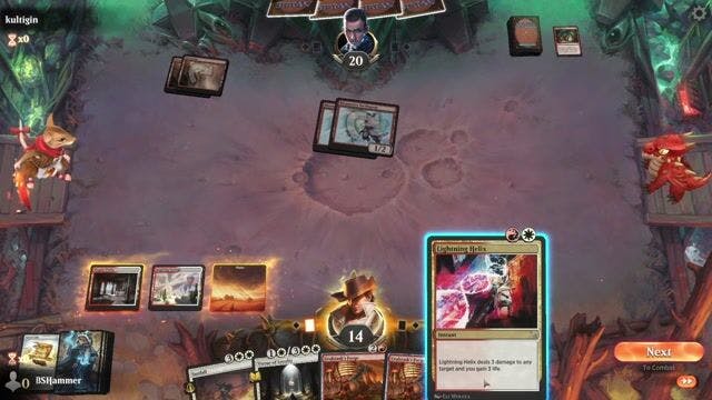 Watch MTG Arena Video Replay - Boros Control by BSHammer VS Rakdos Aggro by kultigin - Standard Play