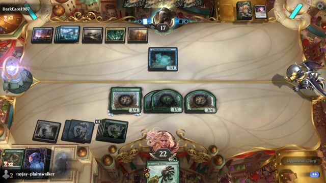 Watch MTG Arena Video Replay - Simic Landfall by tayjay-plainswalker VS Esper Control by DarkCaos1987 - Historic Play