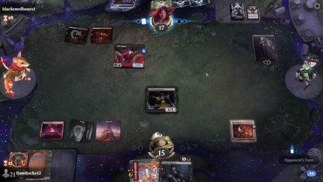 Watch MTG Arena Video Replay - Rakdos Storm by HamHocks42 VS 5 Color Omnath by blackenedbones1 - Timeless Play