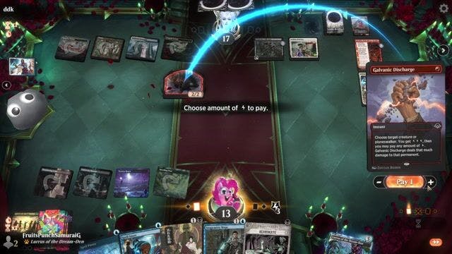 Watch MTG Arena Video Replay - Tainted Pact by FruitsPunchSamuraiG VS 5 Color Omnath by ddk - Timeless Metagame Challenge