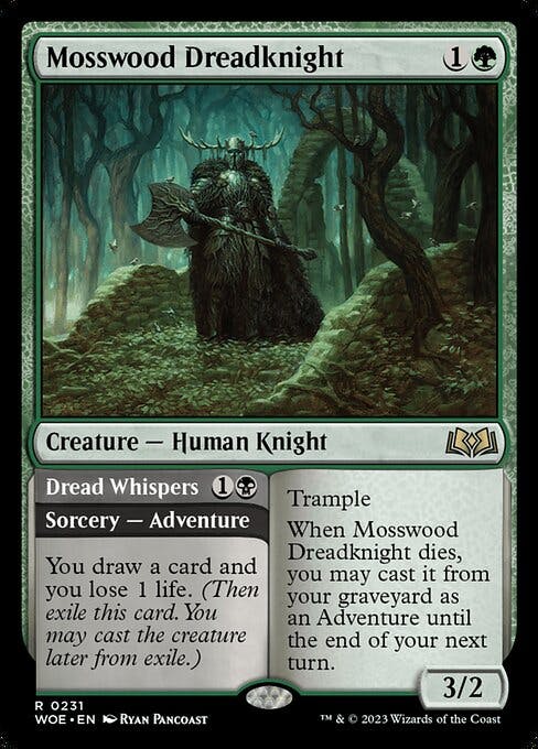 Magic the Gathering Card - Mosswood Dreadknight // Dread Whispers - MTG Circle