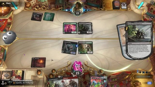 Watch MTG Arena Video Replay - UBx Death's Shadow by FruitsPunchSamuraiG VS Jund Midrange by Marc - Timeless Traditional Ranked