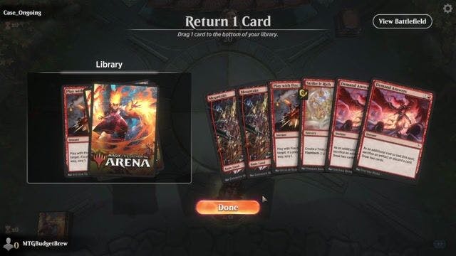 Watch MTG Arena Video Replay - Mono Red Convoke by MTGBudgetBrew VS Mono Red Devotion by Case_Ongoing - Historic Play